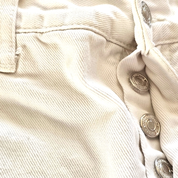 WE THE FREE ripped distressed button up white jeans size 26 - Picture 5 of 9